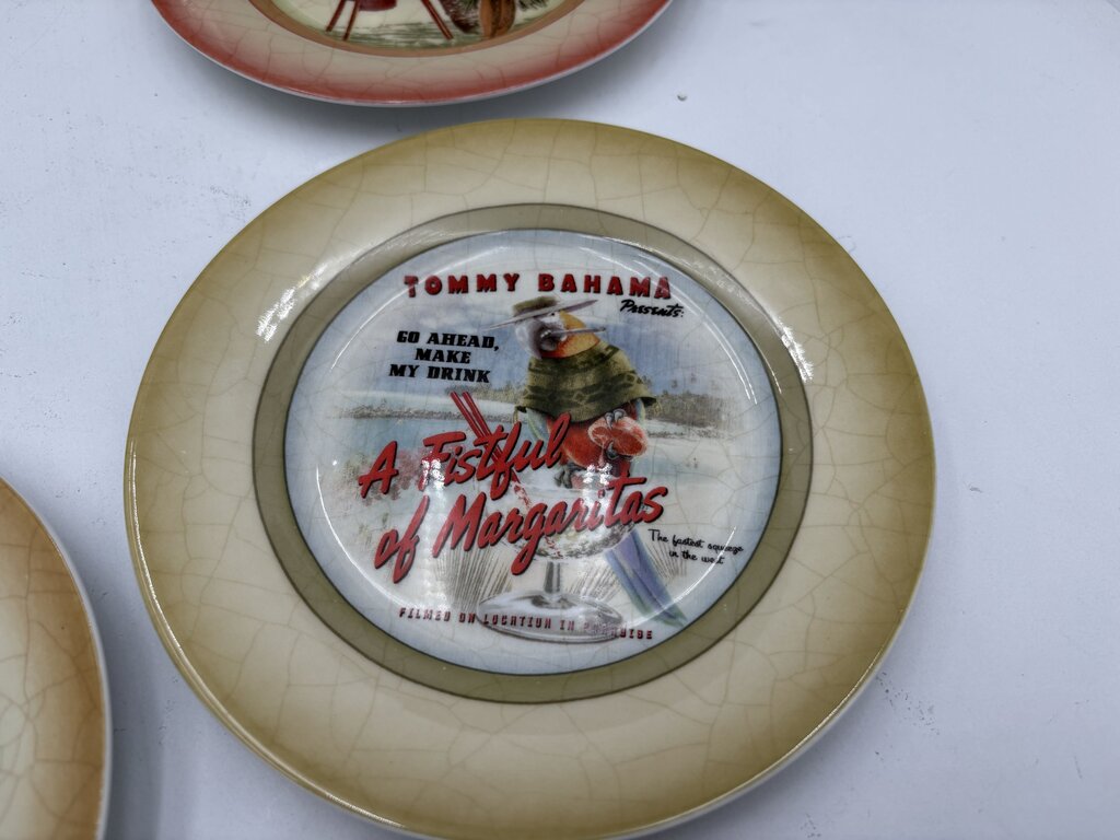 Tommy Bahama Porcelain Haiwiian Party Theme Plates 6.5" Set of 6