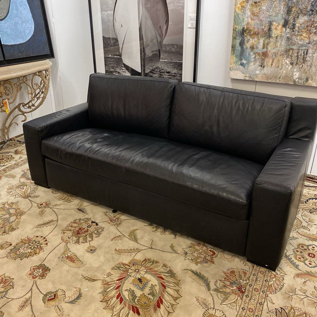 RH Belgian Leather Track Arm Sleeper Sofa Orig. $11,780