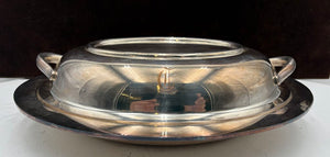 Webster Wilcox Silver Plate Monogramed Oval Lidded Serving Dish (2Pcs)