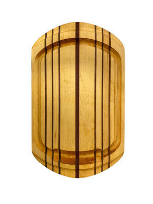 Handmade Walnut, Maple & Rosewood Striped Cutting Board w/ Juice Groove & Rounded Edges