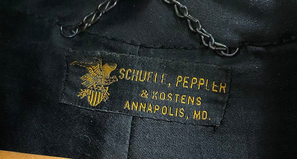 Vintage Naval Boat Cloak - Shuele, Peppler & Kostens Annapolis, MD.