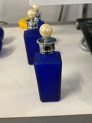 Cobalt Pearl Top Perfume Bottle 3 Inch