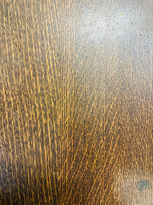 Antique Tiger Oak Round Pedestal Dining Table 45x30