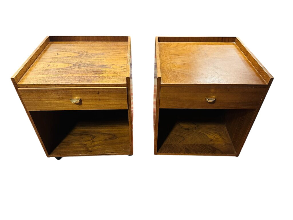 Vintage Scandinavian Bedside Tables (Pair)