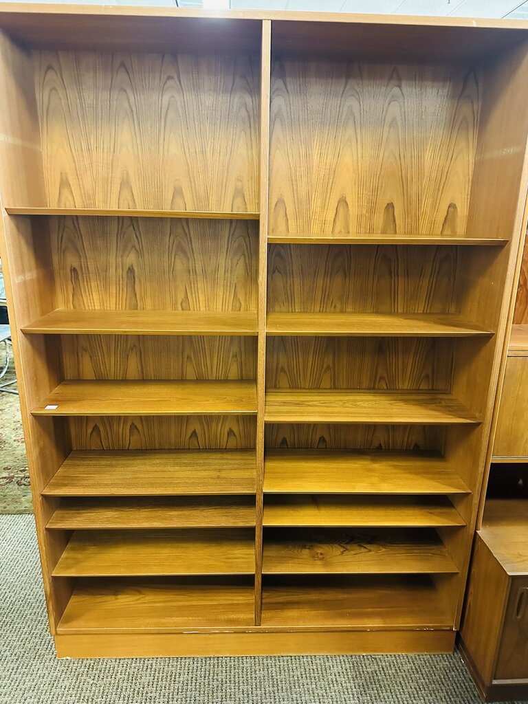 Danish Hundevad Double Teak Bookcase 54x12x77
