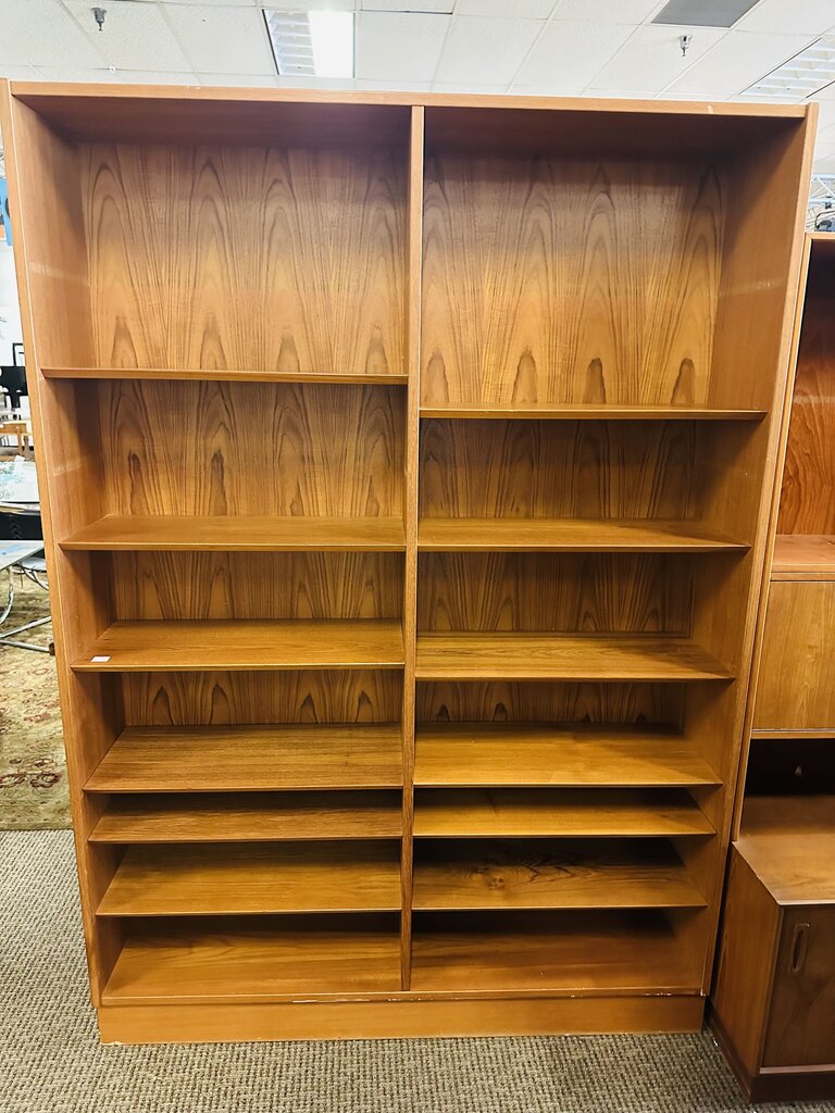 Danish Hundevad Double Teak Bookcase 54x12x77