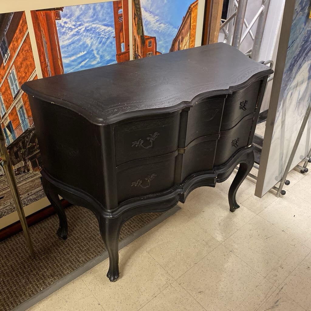French Style Black 2 Drawer Dresser 17x38x31