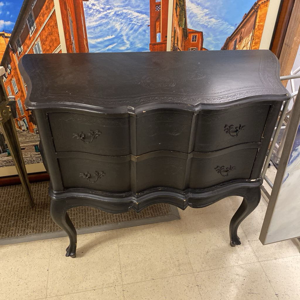 French Style Black 2 Drawer Dresser 17x38x31