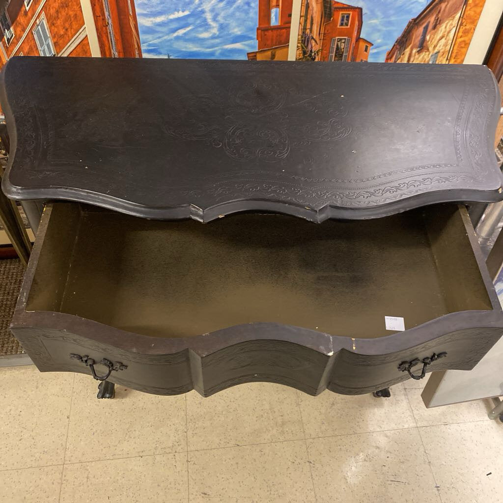 French Style Black 2 Drawer Dresser 17x38x31