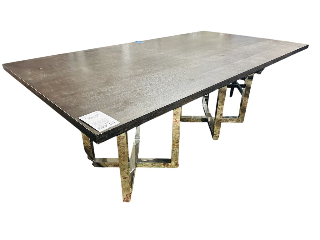 Chrome Base Dining Table 78x42x30