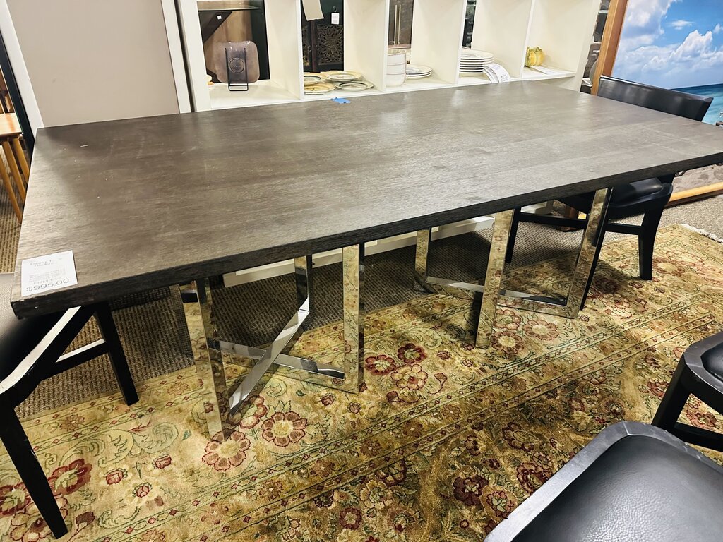 Chrome Base Dining Table 78x42x30