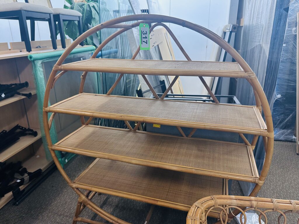 World Market Round Nylah Sienna Rattan Bookshelf 57x19x64