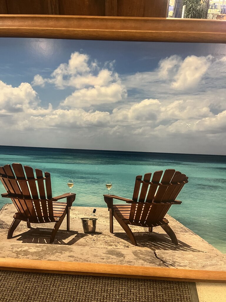 Adirondack Chairs Framed Beach Scene Artwork 77x46