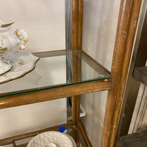 Cane & Glass Shelf Unit 30x16x72
