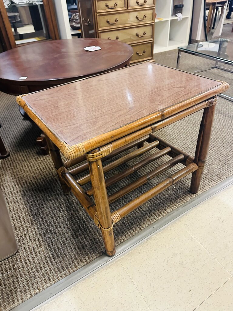 Rattan Side Table 26x16x21