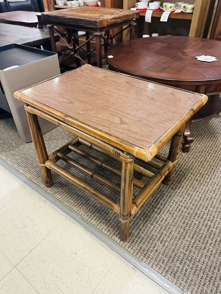 Rattan Side Table 26x16x21