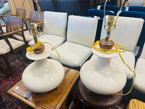 Mid Century Porcelain Table Lamps (pair)
