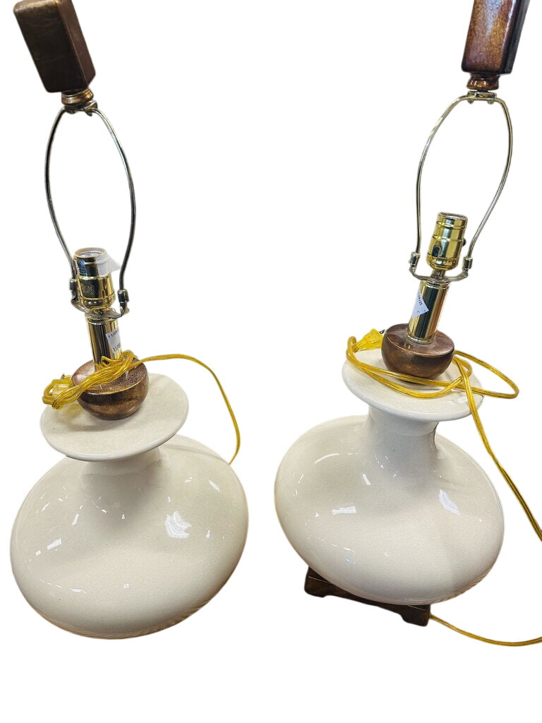 Mid Century Porcelain Table Lamps (pair)