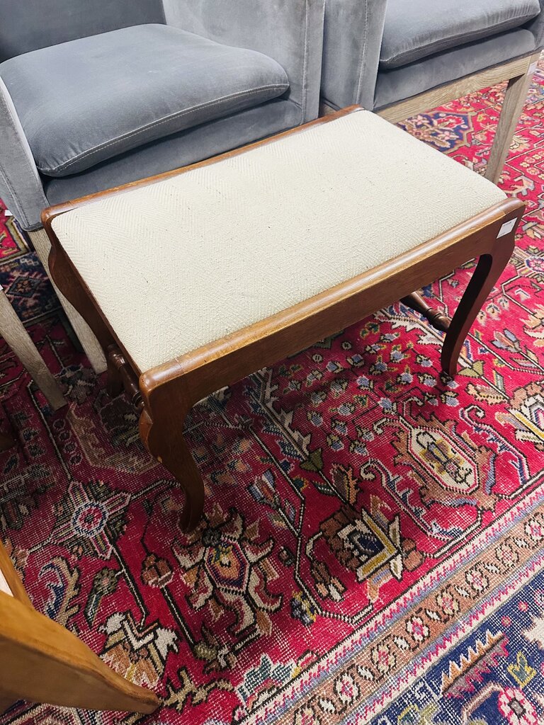 Wooden Bench w/ Upholstered Stool 15x24x17