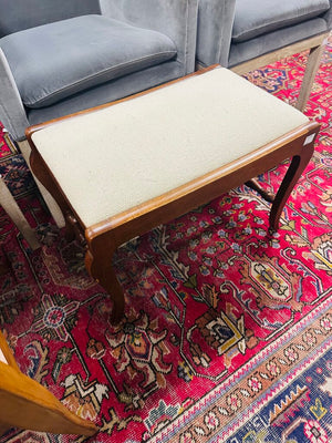Wooden Bench w/ Upholstered Stool 15x24x17