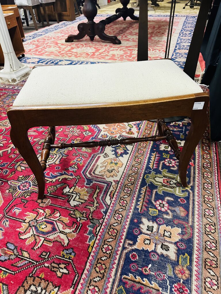Wooden Bench w/ Upholstered Stool 15x24x17