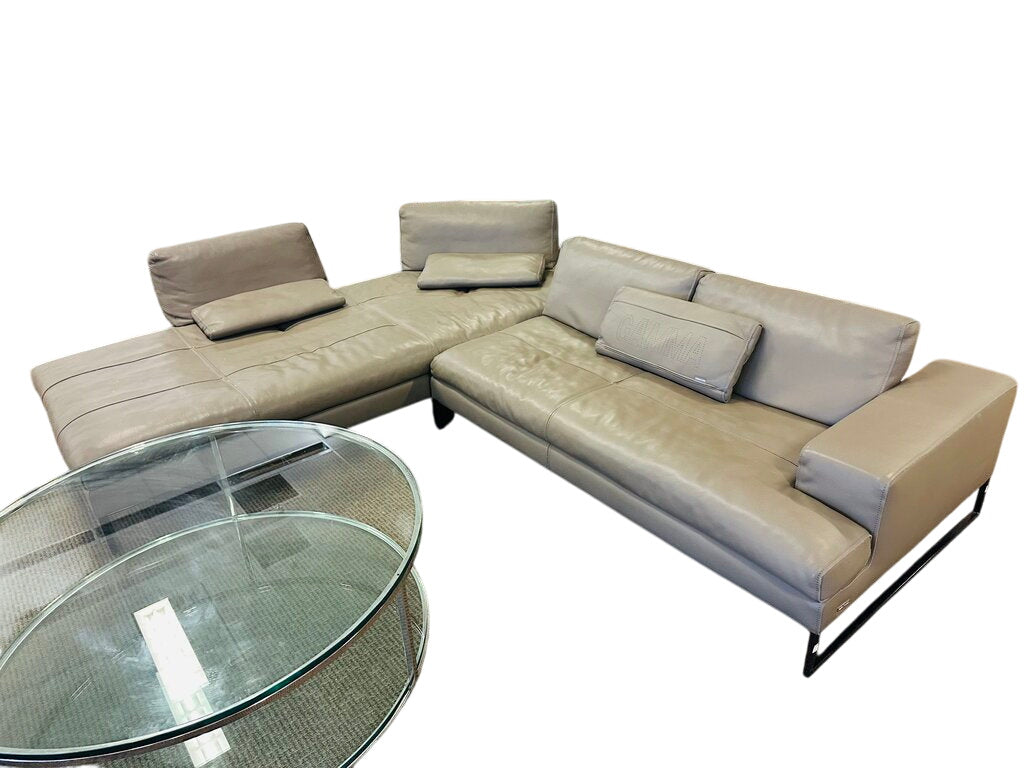 GAMMA Sunset Italian Leather Sectional Sofa Orig. $15500 (115x95)