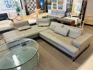 GAMMA Sunset Italian Leather Sectional Sofa Orig. $15500 (115x95)