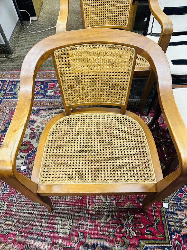 Biedermeier Style Cane Armchairs (pair)