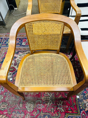 Biedermeier Style Cane Armchairs (pair)