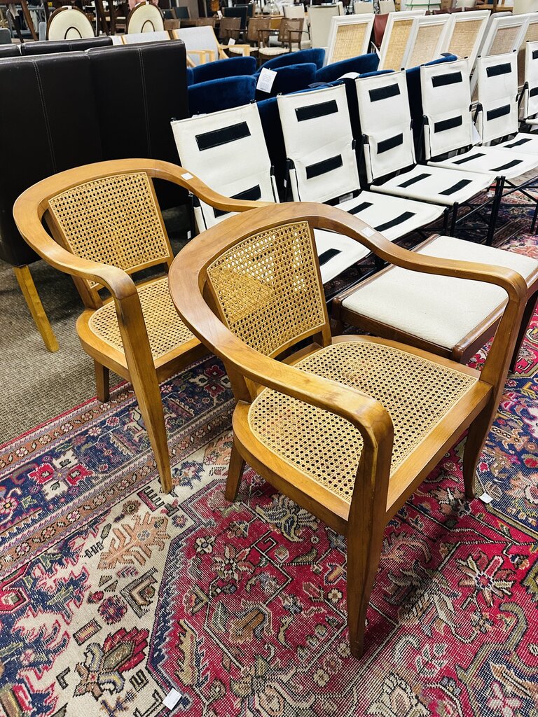 Biedermeier Style Cane Armchairs (pair)