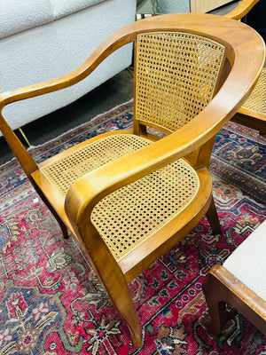 Biedermeier Style Cane Armchairs (pair)