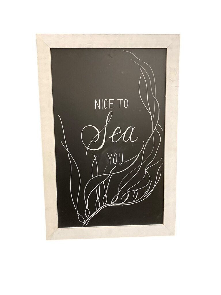 Magnetic Hanging Chalk Board w/ White Frame 20"x30"