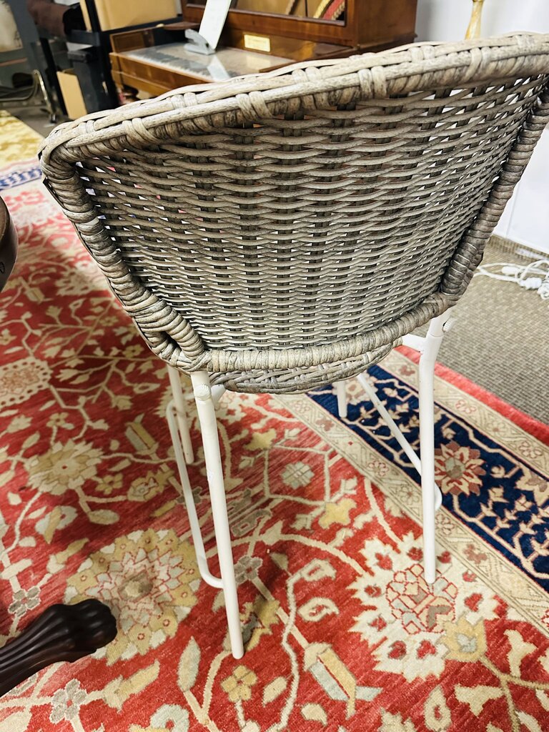 3-Piece Steel Wicker Patio Bar Set (table +2 stools) 24x36