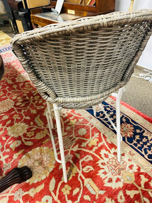 3-Piece Steel Wicker Patio Bar Set (table +2 stools) 24x36