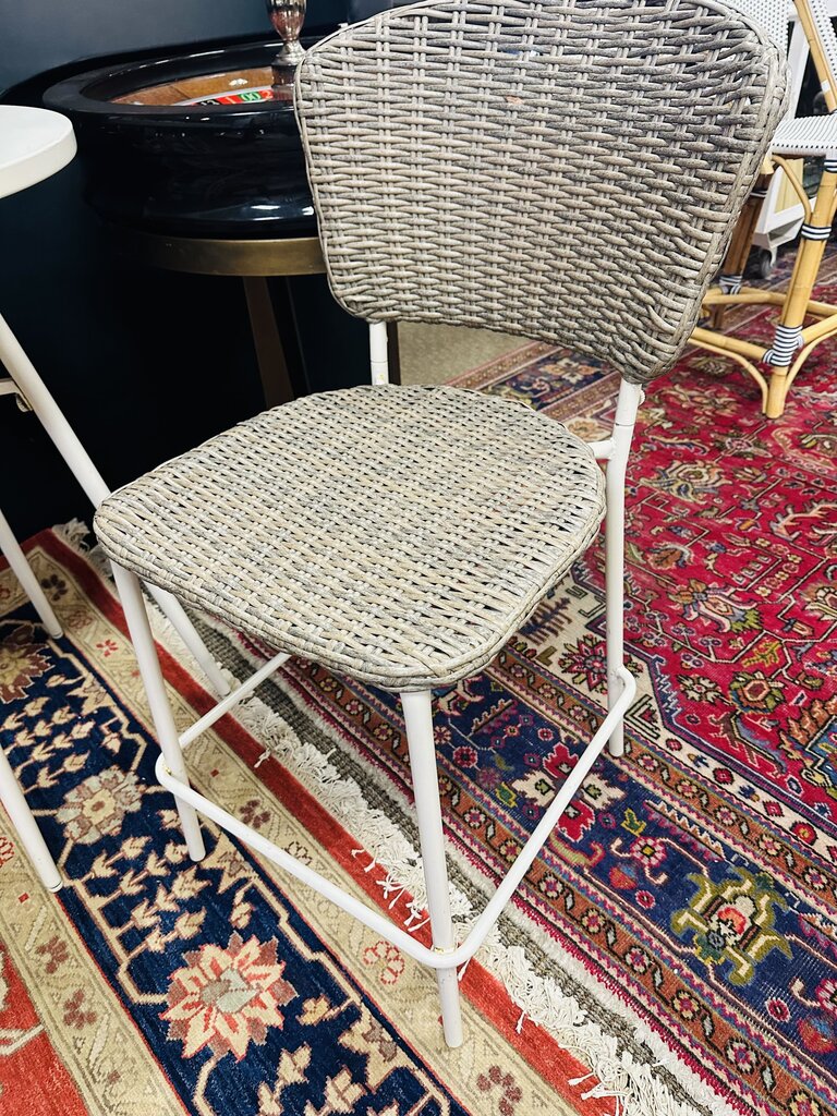 3-Piece Steel Wicker Patio Bar Set (table +2 stools) 24x36