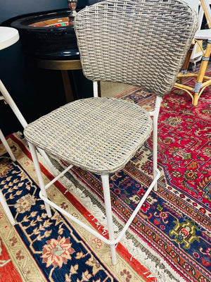 3-Piece Steel Wicker Patio Bar Set (table +2 stools) 24x36