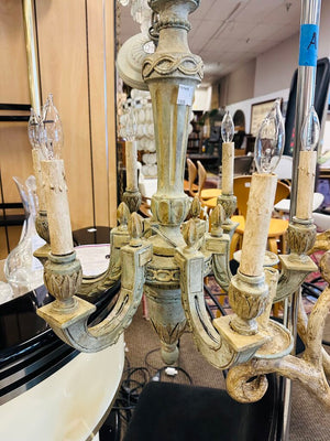 French Rustic 6 Candle Hanging Pendant Chandelier