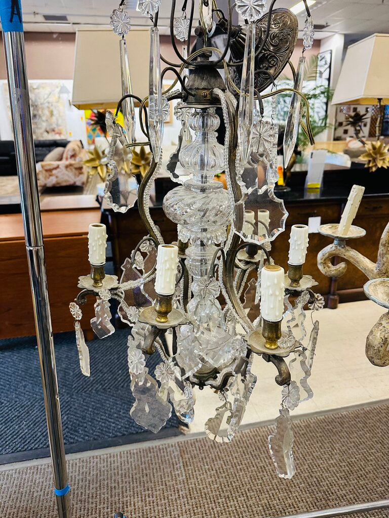 Chandelier Vintage Crystal Drops Clear Prisms