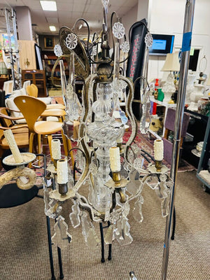 Chandelier Vintage Crystal Drops Clear Prisms