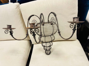 Wrought Iron Candle Holder / Wall Scenes (pair)