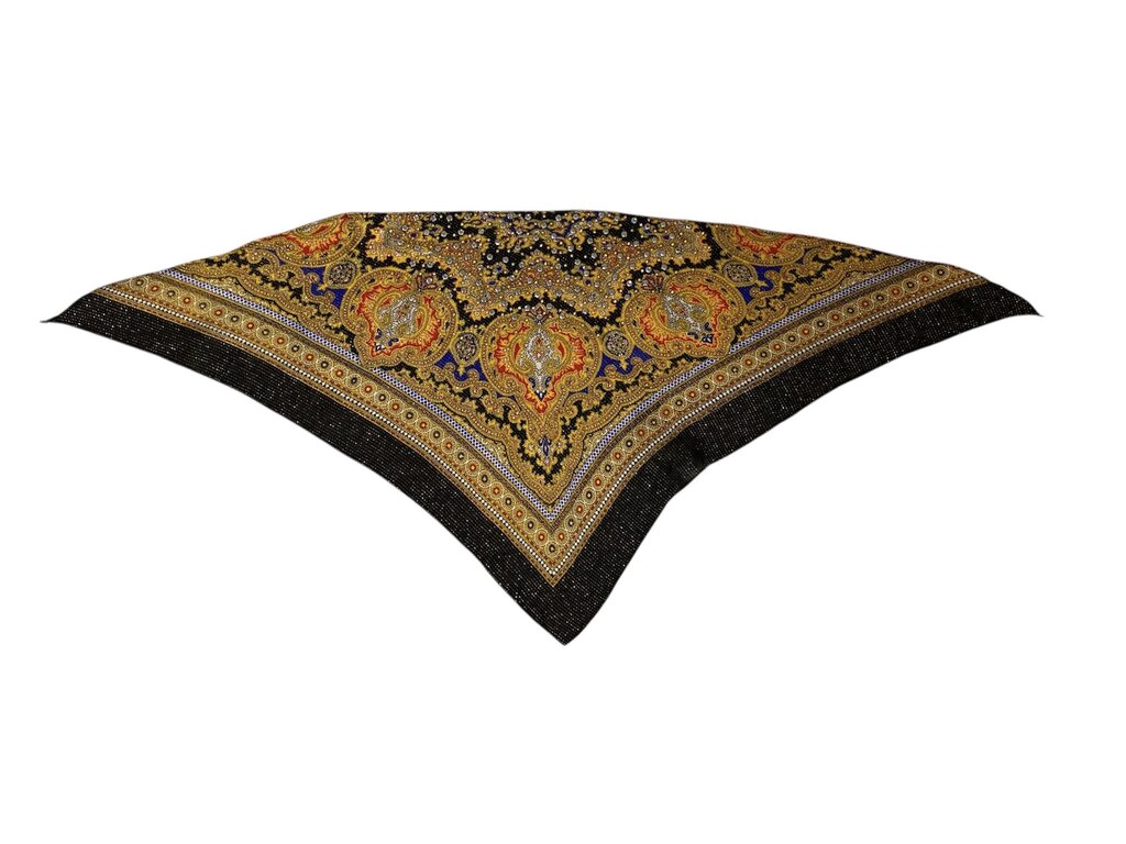 Giorgio Beverly Hills by Don Kline Gold Paisley Bandana with Studs