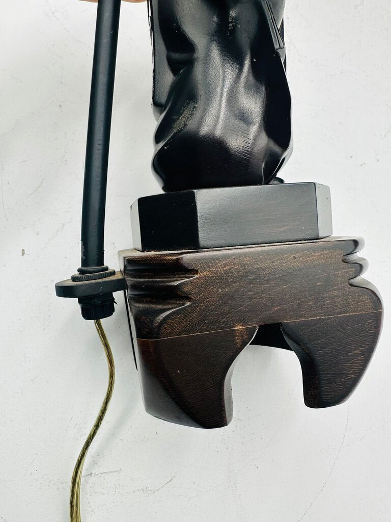 Japanese Okina Noh Statue Lamp