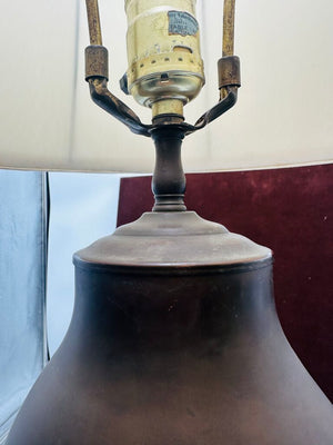 Vintage Table Lamp Brass Base With Shade