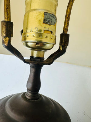 Vintage Table Lamp Brass Base With Shade