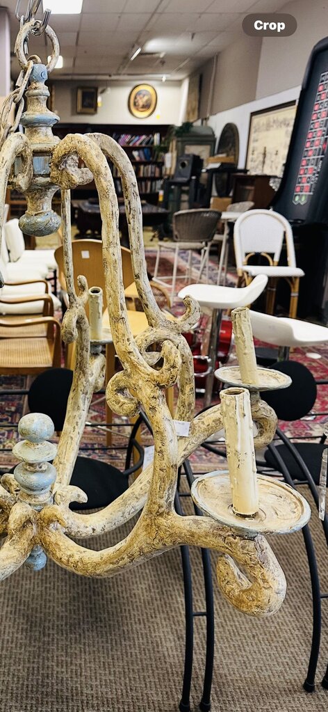 French Country Antique Chandelier 6 Light