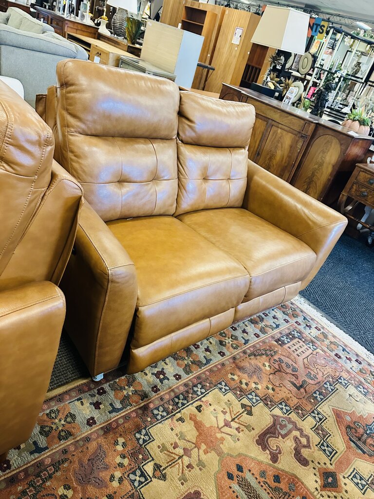 Abbyson Leather Power Reclining Loveseat