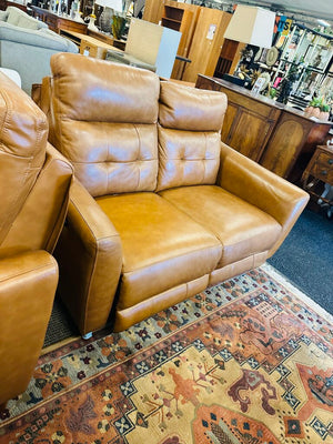 Abbyson Leather Power Reclining Loveseat