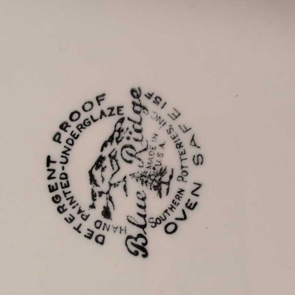 Vintage Blue Ridge Pottery Dinner Plate Tree Pattern