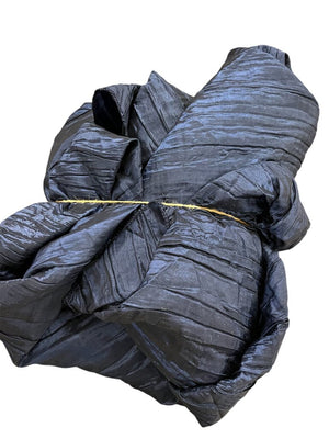 Navy Blue Crinkled Rayon Round Table Cloth 12 Ft