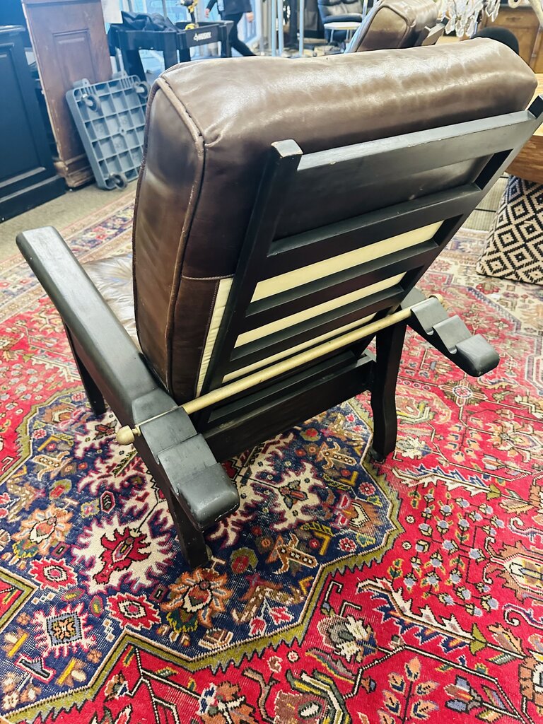 Mission Style Leather Reclining Chairs (pair)